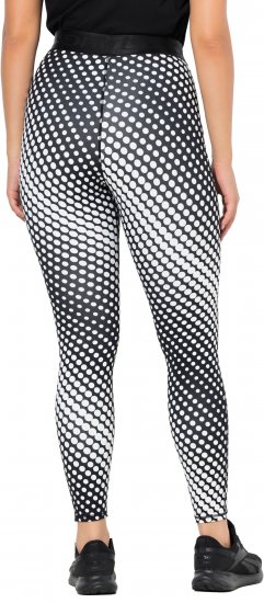 Ulla Popken Polka Dot Performance Leggings Black - Női Farmer & Nadrágok Nagy Méretekben – Plus Size - 