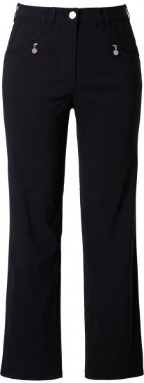 Ulla Popken Bengaline Elastic Waist Pants Black - Női Farmer & Nadrágok Nagy Méretekben – Plus Size - 