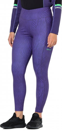 Ulla Popken Neon Zebra Print Performance Leggings Purple - Női Farmer & Nadrágok Nagy Méretekben – Plus Size - 
