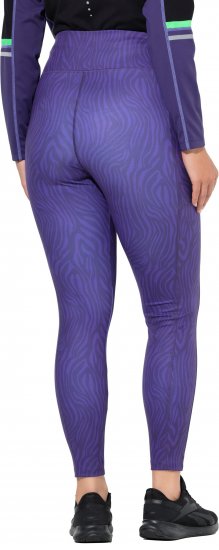 Ulla Popken Neon Zebra Print Performance Leggings Purple - Női Farmer & Nadrágok Nagy Méretekben – Plus Size - 