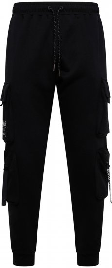 Kam Jeans 244 Raw Denim Cargo PKT Jog Pants Black - Farmer & nadrág - Farmer és nadrág - W40-W70