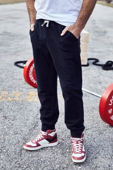 JP1880 Sweatpants Modern Fit Lightweight Black - FÉRFIRUHÁZAT MT-6XLT - TALL-méretek