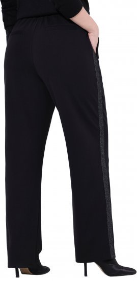 Ulla Popken Rose Wide Leg Stretch Waist Trousers Black - Női Farmer & Nadrágok Nagy Méretekben – Plus Size - 