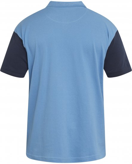 North Latitude 61131 Piké Póló Kontraszt Ujjal és Hímzéssel Kék - Pólóingek - Galléros Pólók 2XL-8XL - Pólóingek 2XL-8XL