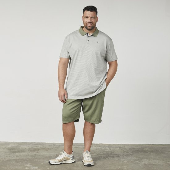 North Latitude 61136 Csíkos Fonalfestett Póló Olívazöld - Pólóingek - Galléros Pólók 2XL-8XL - Pólóingek 2XL-8XL