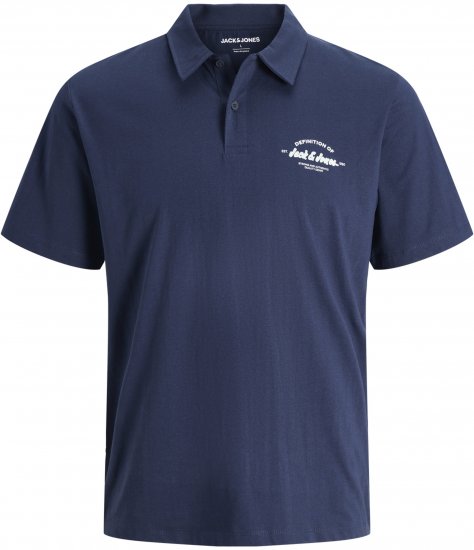 Jack & Jones Brandon Short Sleeve Polo Navy - Pólóingek - Galléros Pólók 2XL-8XL - Pólóingek 2XL-8XL