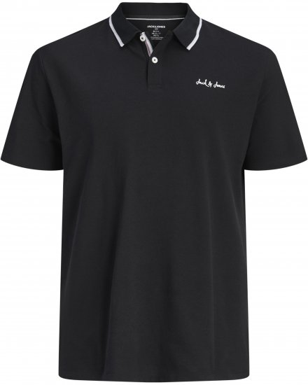 Jack & Jones Blaze Short Sleeve Polo Black - Pólóingek - Galléros Pólók 2XL-8XL - Pólóingek 2XL-8XL