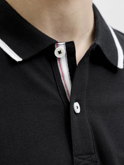 Jack & Jones Blaze Short Sleeve Polo Black - Pólóingek - Galléros Pólók 2XL-8XL - Pólóingek 2XL-8XL