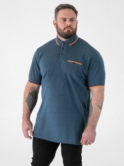 D555 Harvey Pique with Jacquard Collar & Cuffs Polo Teal - Pólóingek - Galléros Pólók 2XL-8XL - Pólóingek 2XL-8XL