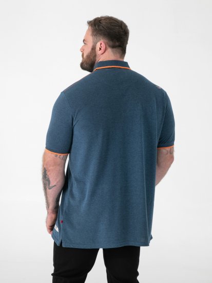 D555 Harvey Pique with Jacquard Collar & Cuffs Polo Teal - Pólóingek - Galléros Pólók 2XL-8XL - Pólóingek 2XL-8XL