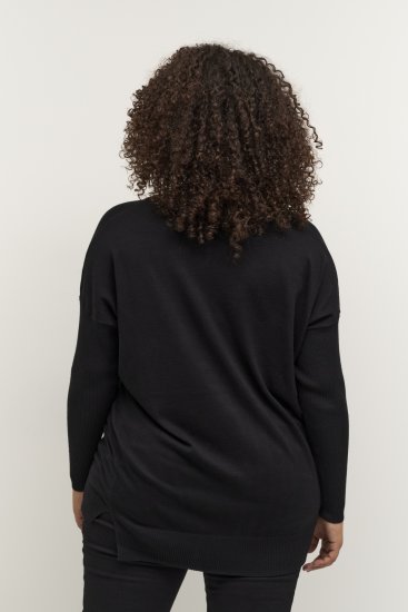 Kaffe Curve Machi Knit Pulóver Mélyfekete - Bluzy & bluzy z kapturem - 