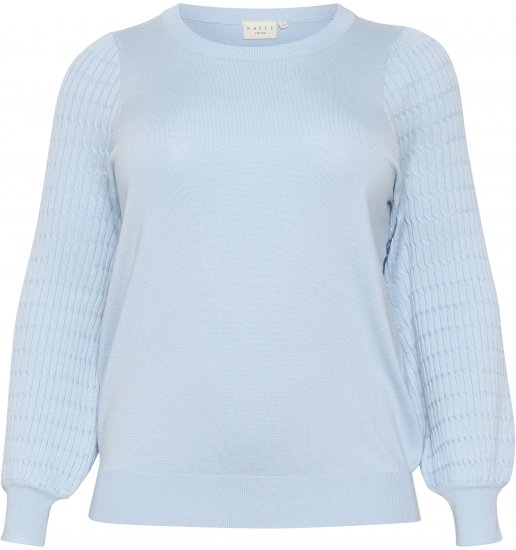 Kaffe Curve Lini Knit Pulóver Celestial Blue - Bluzy & bluzy z kapturem - 