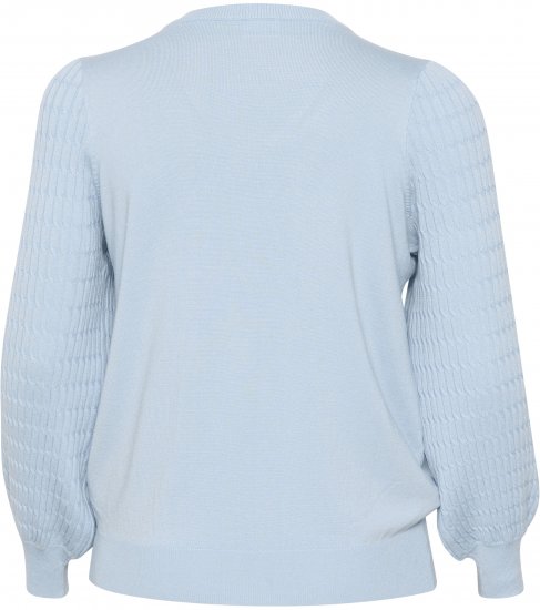 Kaffe Curve Lini Knit Pulóver Celestial Blue - Bluzy & bluzy z kapturem - 