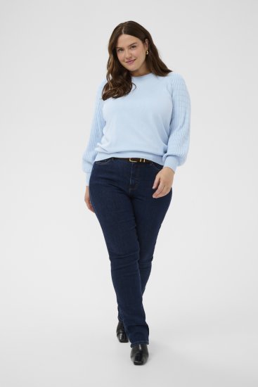 Kaffe Curve Lini Knit Pulóver Celestial Blue - Bluzy & bluzy z kapturem - 