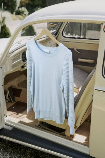 Kaffe Curve Lini Knit Pulóver Celestial Blue - Bluzy & bluzy z kapturem - 