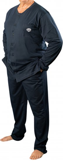 20 Nodi Tramontana Long Pajamas with Buttons Pockets and Side Slits - 20 Nodi - 20 Nodi – Olasz alsónemű