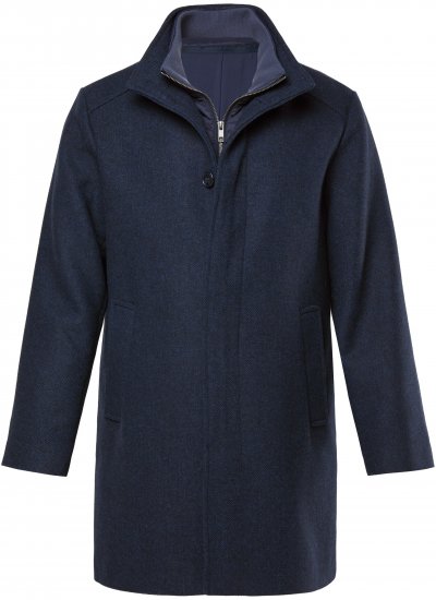 Boston Park Coat Two-Tone Wool Mix Navy - Kabátok - Nagyméretű Kabátok - 2XL-8XL