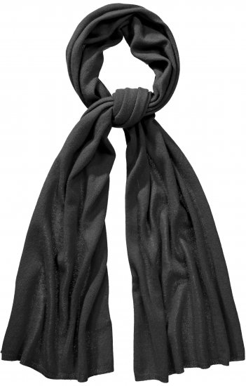 Ulla Popken Virgin Wool Cashmere Mix Scarf Black - Kiegészítők - 