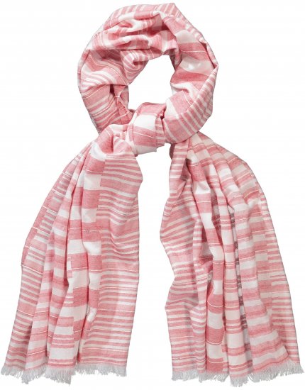 Ulla Popken Striped Statement Scarf Neon Red - Kiegészítők - 