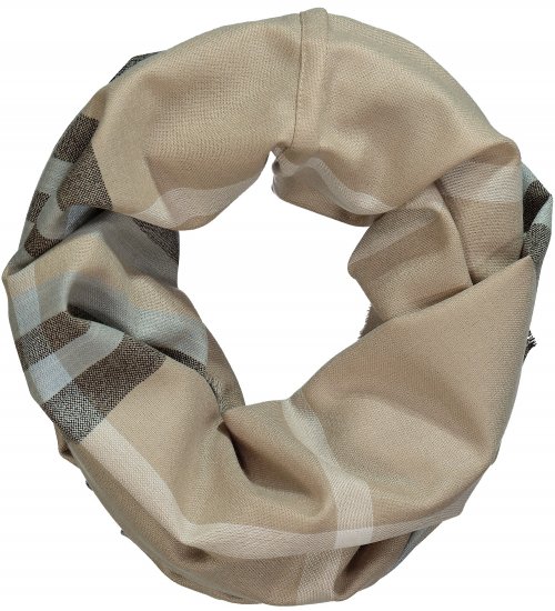 Ulla Popken Plaid Infinity Scarf Brown - Kiegészítők - 