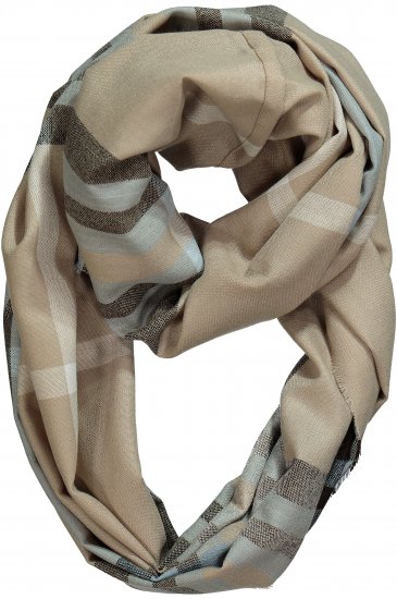 Ulla Popken Plaid Infinity Scarf Brown - Kiegészítők - 