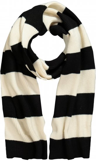 Ulla Popken Ribbed Striped Scarf Snow White - Kiegészítők - 