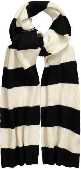 Ulla Popken Ribbed Striped Scarf Snow White - Kiegészítők - 