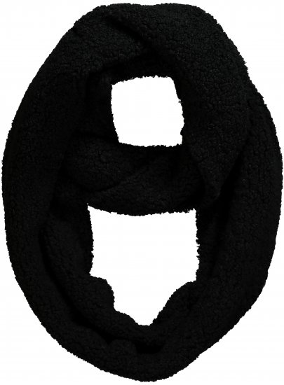 Ulla Popken Teddy Fleece Infinity Scarf Black - Kiegészítők - 