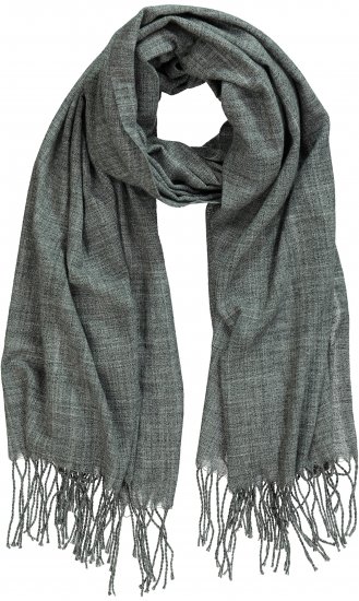Ulla Popken Fringed Scarf Graphite Grey - Kiegészítők - 