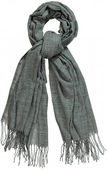 Ulla Popken Fringed Scarf Graphite Grey - Kiegészítők - 