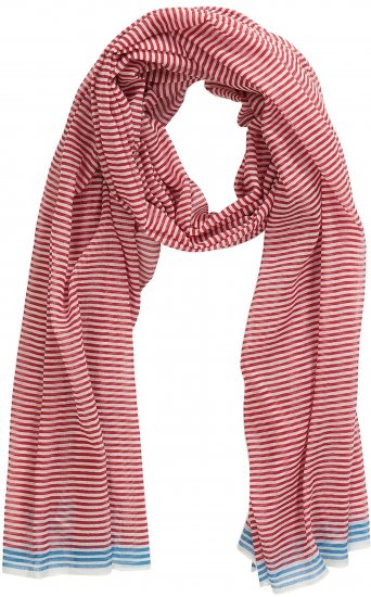 Ulla Popken Thin Stripe Color Contrast Scarf Salsa - Kiegészítők - 