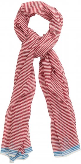 Ulla Popken Thin Stripe Color Contrast Scarf Salsa - Kiegészítők - 
