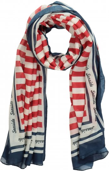 Ulla Popken Mix Stripe Scarf Forest Green - Kiegészítők - 