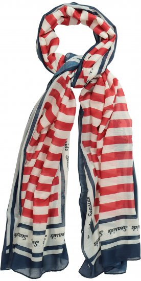 Ulla Popken Mix Stripe Scarf Forest Green - Kiegészítők - 
