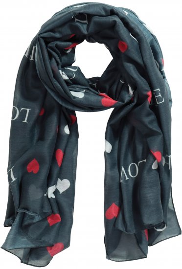 Ulla Popken Love Lightweight Scarf Navy - Kiegészítők - 