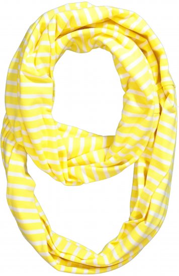 Ulla Popken Striped Infinity Scarf Lemon Yellow - Kiegészítők - 