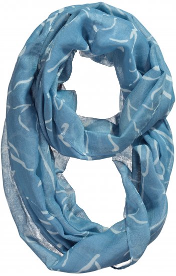 Ulla Popken Patterned Infinity Scarf Blue - Kiegészítők - 
