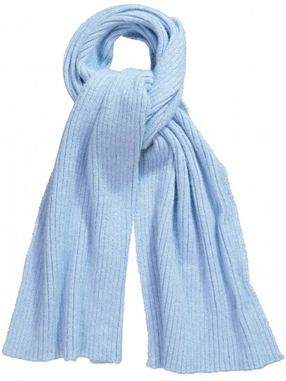 Ulla Popken Ribbed Knit Scarf Blue - Kiegészítők - 