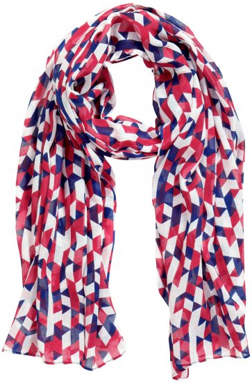 Ulla Popken Geometric Print Scarf Dark Red - Kiegészítők - 