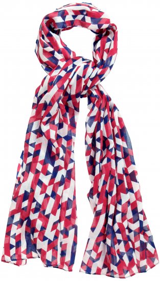 Ulla Popken Geometric Print Scarf Dark Red - Kiegészítők - 