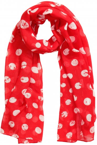 Ulla Popken Polka Dot Scarf Neon Red - Kiegészítők - 