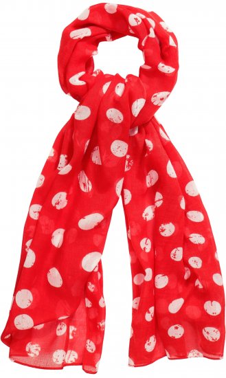 Ulla Popken Polka Dot Scarf Neon Red - Kiegészítők - 