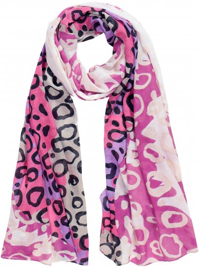 Ulla Popken Rainbow Leopard Print Scarf Pink - Kiegészítők - 