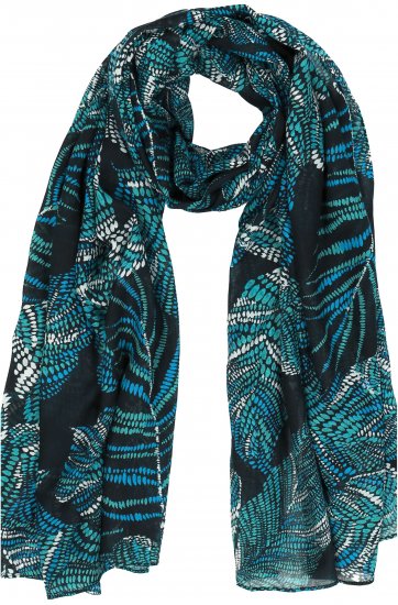 Ulla Popken Leaf Dot Scarf Navy - Kiegészítők - 