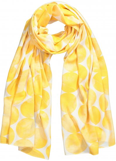 Ulla Popken Circle Print Scarf Yellow - Kiegészítők - 