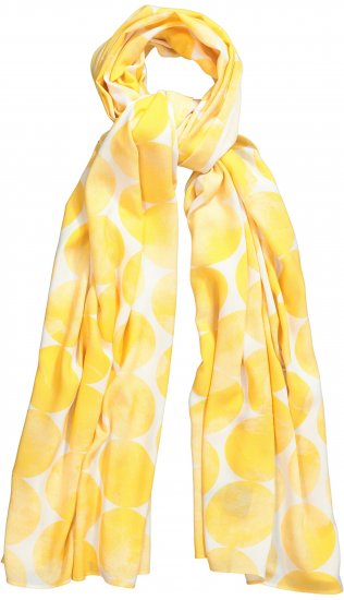 Ulla Popken Circle Print Scarf Yellow - Kiegészítők - 