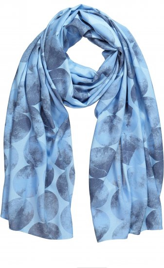 Ulla Popken Circle Print Scarf Blue - Kiegészítők - 