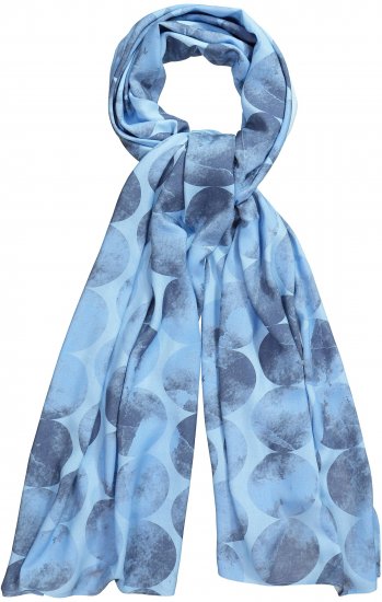 Ulla Popken Circle Print Scarf Blue - Kiegészítők - 