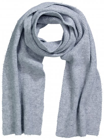 Ulla Popken Ribbed Knit Scarf Light Grey Melange - Kiegészítők - 
