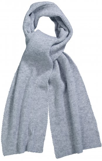 Ulla Popken Ribbed Knit Scarf Light Grey Melange - Kiegészítők - 